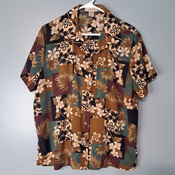 🌈Notations button-down blouse. Size XL - Picture 3 of 5